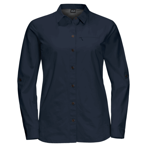 Het Oprolbare Overhemd Van Het Meer Van Vrouwen Middernacht Blauwe Hefboom Wolfskin Heet