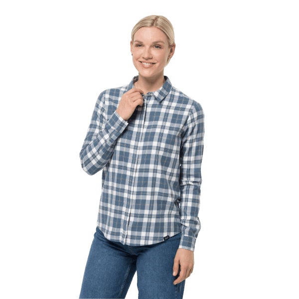 Dames Carson Overhemd Fashion Frost Blue Checks Jack Wolfskin