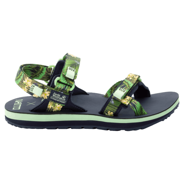 Originele Outfresh Deluxe Damessandaal Middernachtblauw All Over Jack Wolfskin