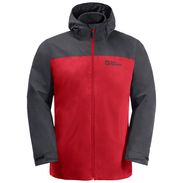 Heren Taubenberg 3in1 Jas Fashion Jack Wolfskin Adrenaline Rood