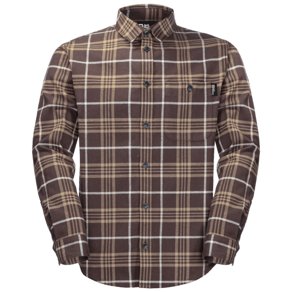 Donker Eiken Geruit Heren Cabin View Overhemd Merken Jack Wolfskin