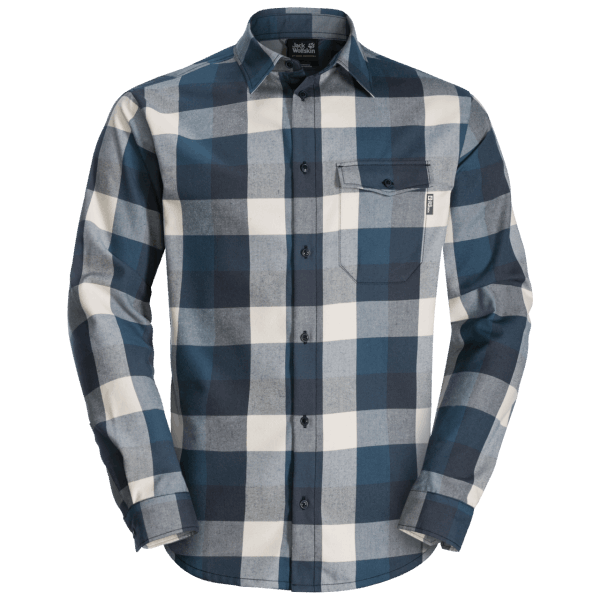 Heren Felsenweg Overhemd Jack Wolfskin Donderblauw Geruit Collecties