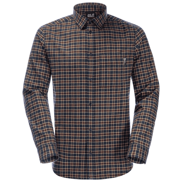 Heren Bergweg Overhemd Merken Jack Wolfskin Donker Eiken Geruit