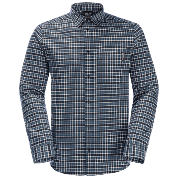 Heren Bergweg Overhemd Origineel Nachtblauw Geruit Jack Wolfskin