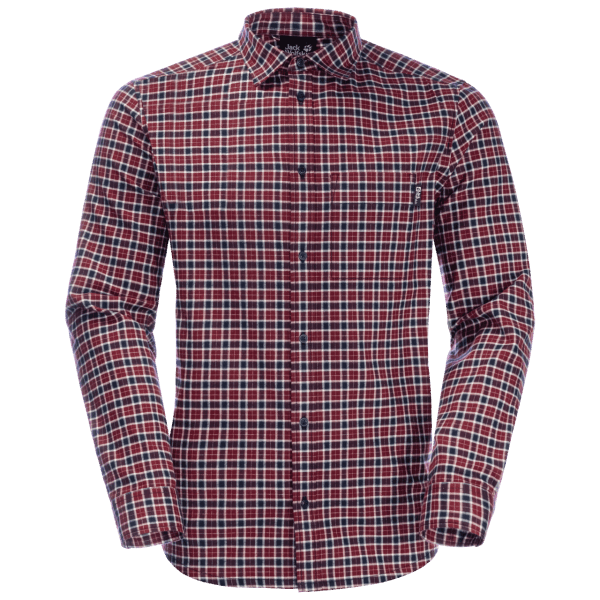 Jack Wolfskin Cordovan Red Checks Hot Men's Bergweg Shirt