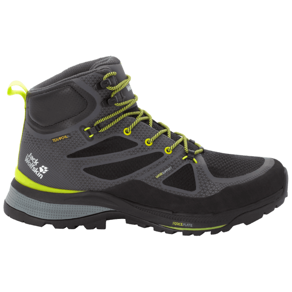 Hete Donkergrijs-limoen Jack Wolfskin Force Striker Texapore Mid Voor Heren