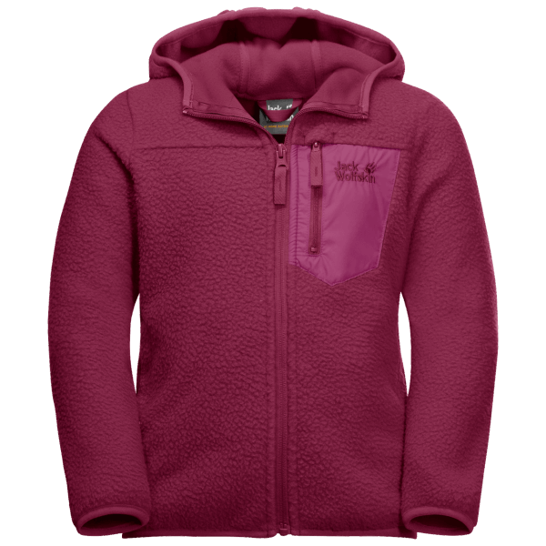 Origin Dark Ruby ​​jack Wolfskin Ijswolk Kinderjack Met Capuchon