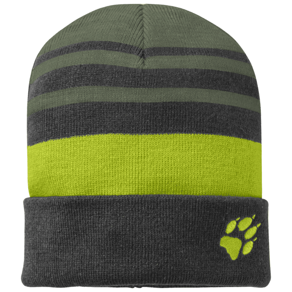 Gestreepte Gebreide Kindermuts Fashion Jack Wolfskin Tijmgroen