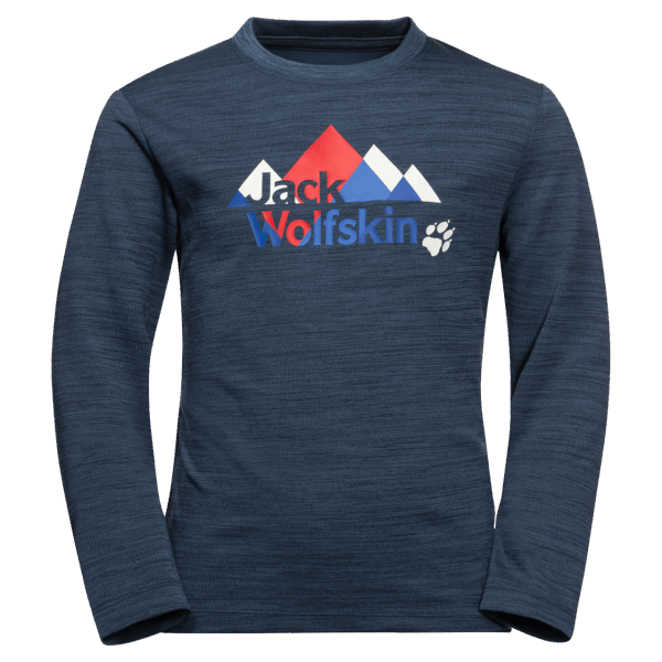 Origineel Donkerblauw-rood Jack Wolfskin Met Lange Mouwen Voor Kinderen