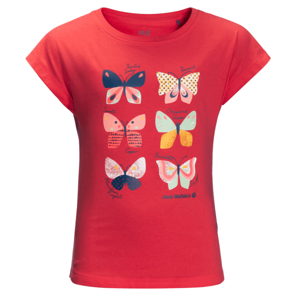 Meisjesvlinder T Beste Tulp Rode Jack Wolfskin